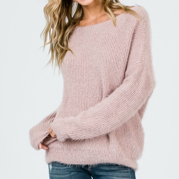 🍂 Knot Accent Open Back Sweater - Picture 4 of 8